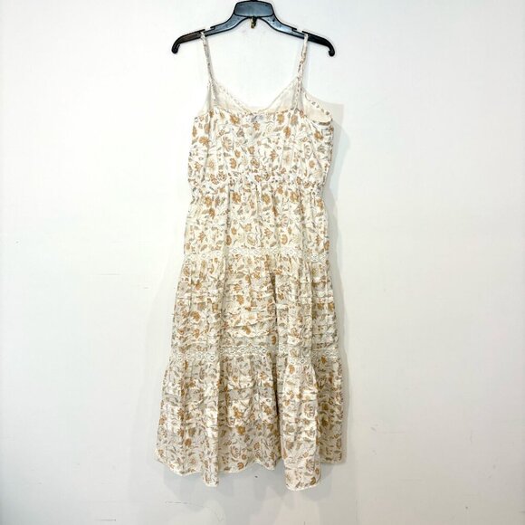 Little Moon Milos Dress Fit-and-flare tiered dress Cotton sz L - Picture 2 of 11